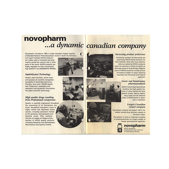 an article from an old newspaper with the title: Novopharm...a dynamic canadian company