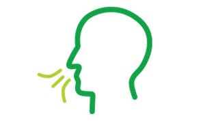 Logo design showcasing a person's head complemented by a sleek green line.