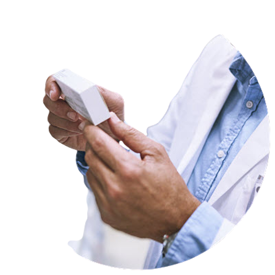 A man in a lab coat holds a white pill, promoting affordable patient care in a video series by the Canadian Generic Pharmaceutical Association.